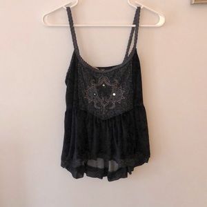 Free People flowy velvet top size M NEVER WORN in black